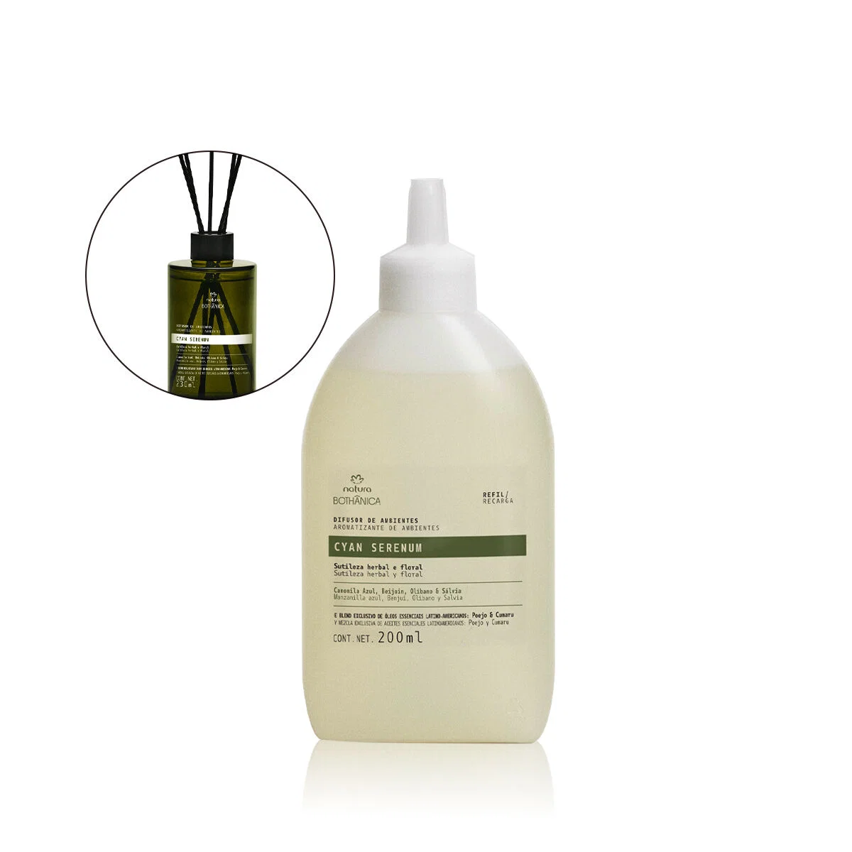 Refil Difusor de Ambiente Natura Bothânica Cyan Serenum 230 ml