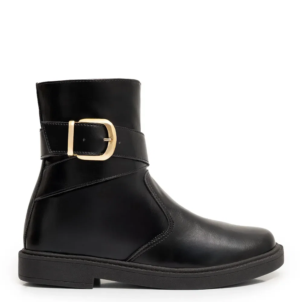 Ankle Boot Preta Fivela