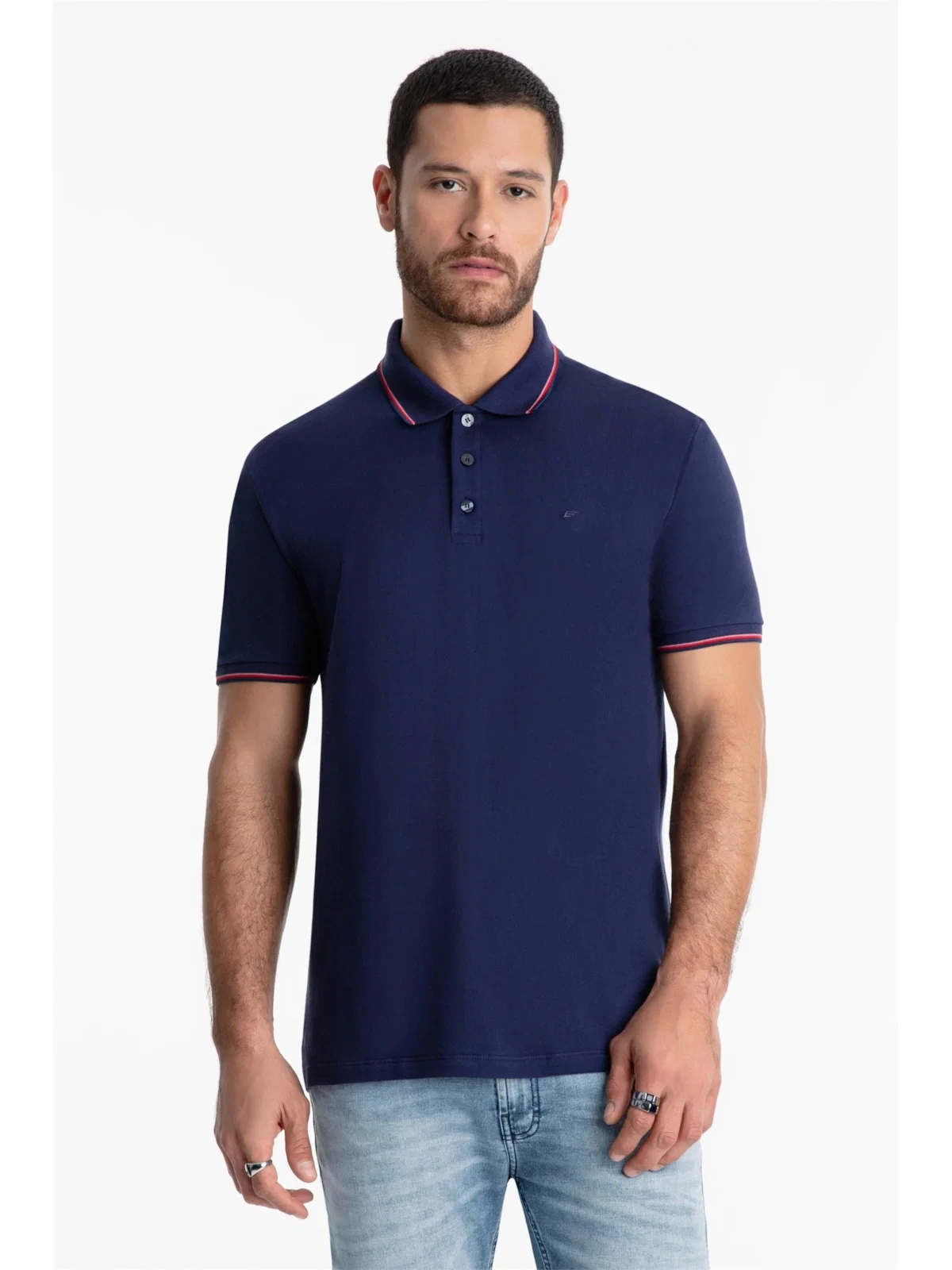 Polo Piquet Easa Frisos Classic Dark Navy — imagem 1