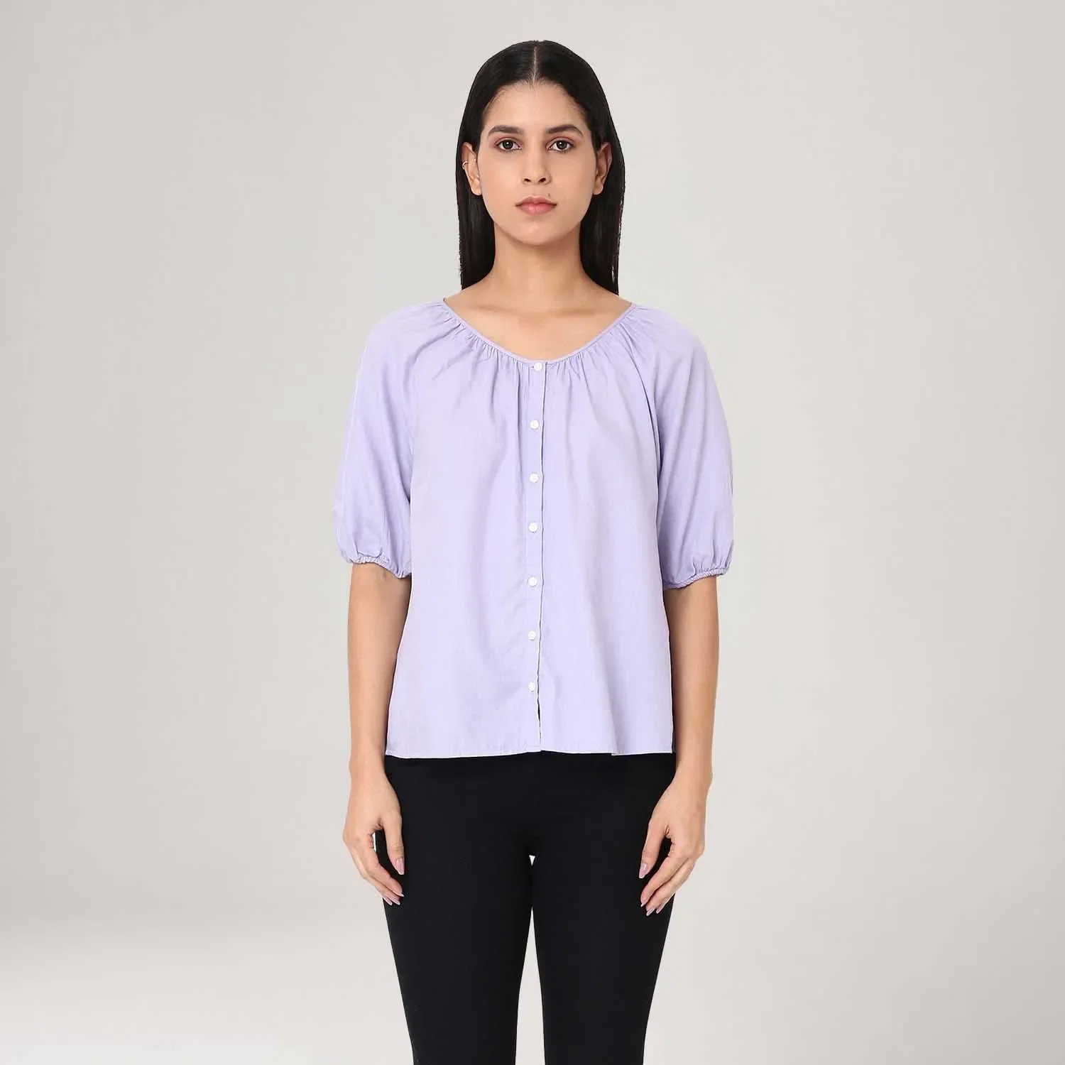 Blusa Levi's® Leanne Lilás Manga Curta