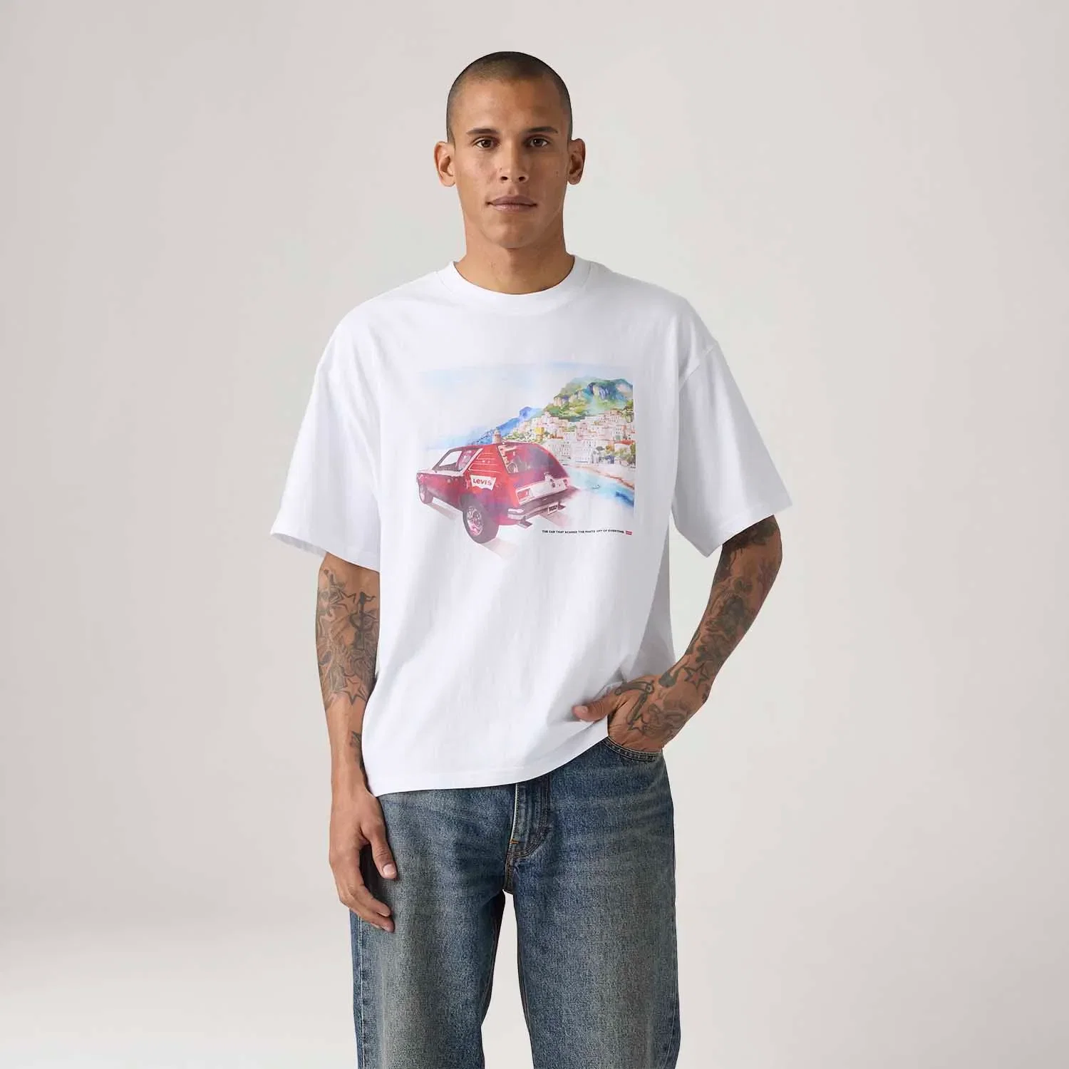 Camiseta Levi's® Graphic Boxy Manga Curta Branca — imagem 1