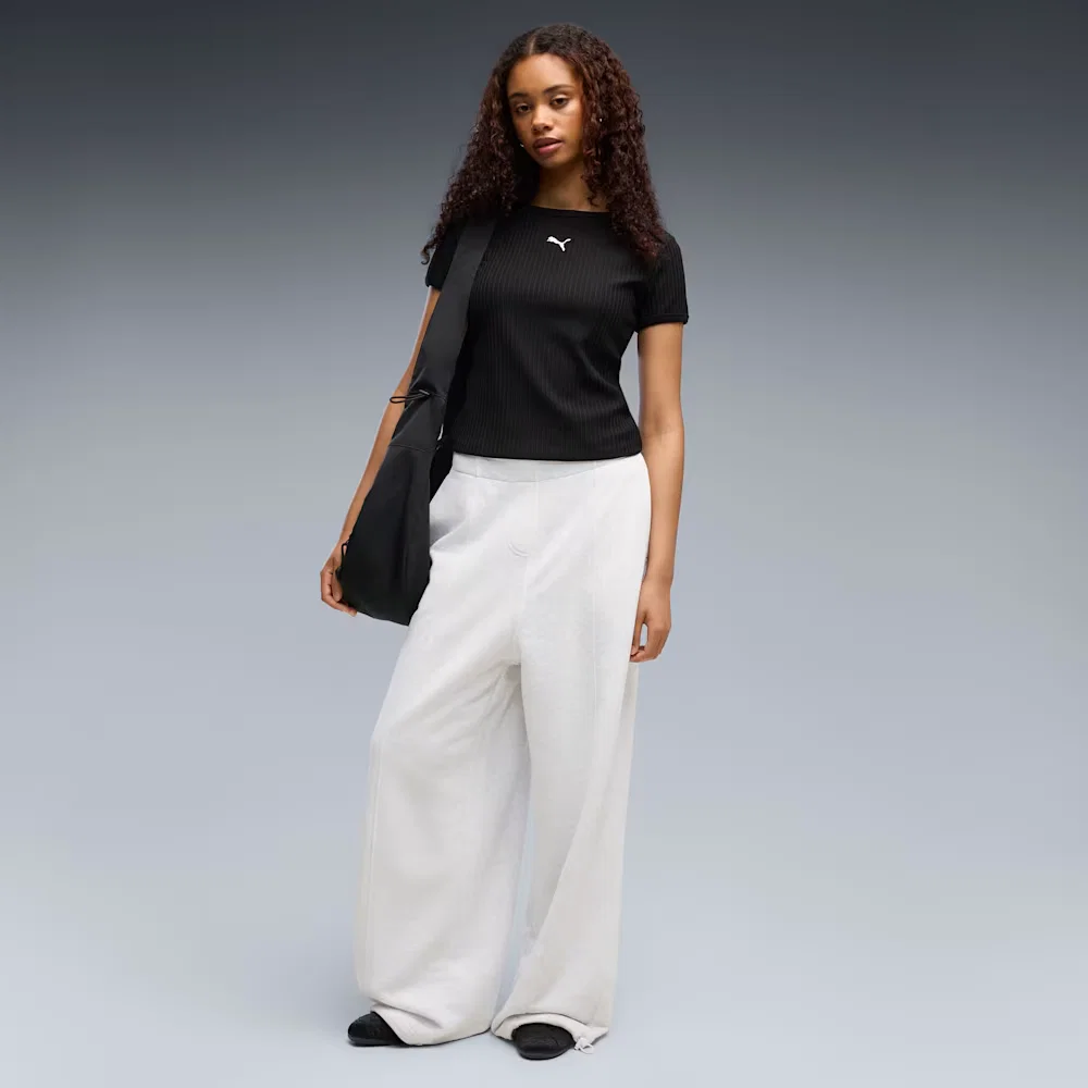 Calça Oversized Essentials Slouchy Pintuck Feminina — imagem 1