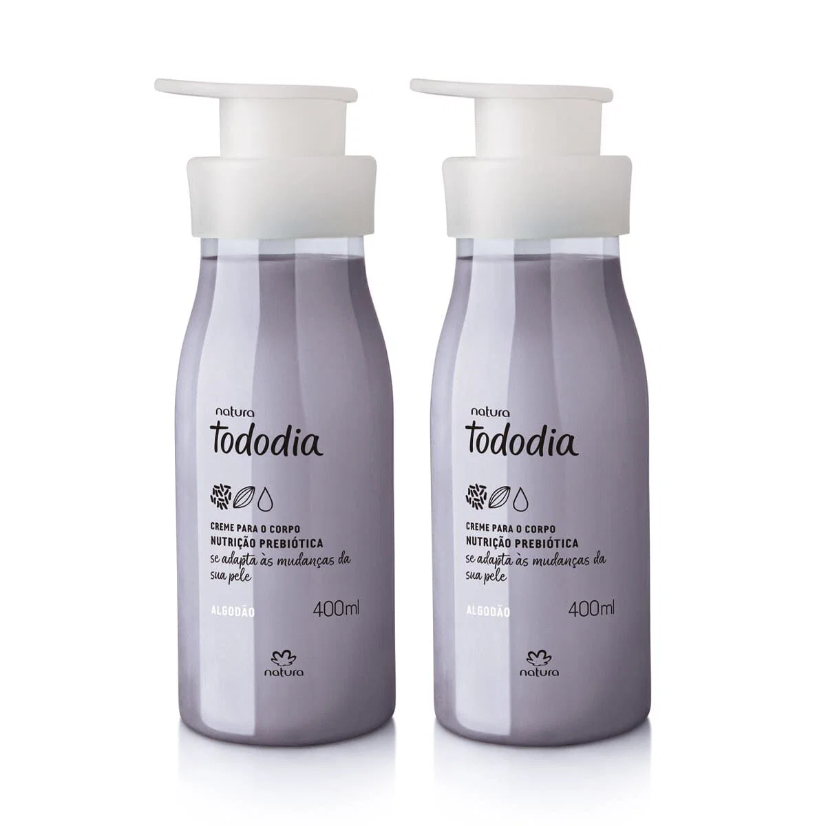 Kit Creme Desodorante Nutritivo Para o Corpo Tododia Algodão 2 un de 400 ml