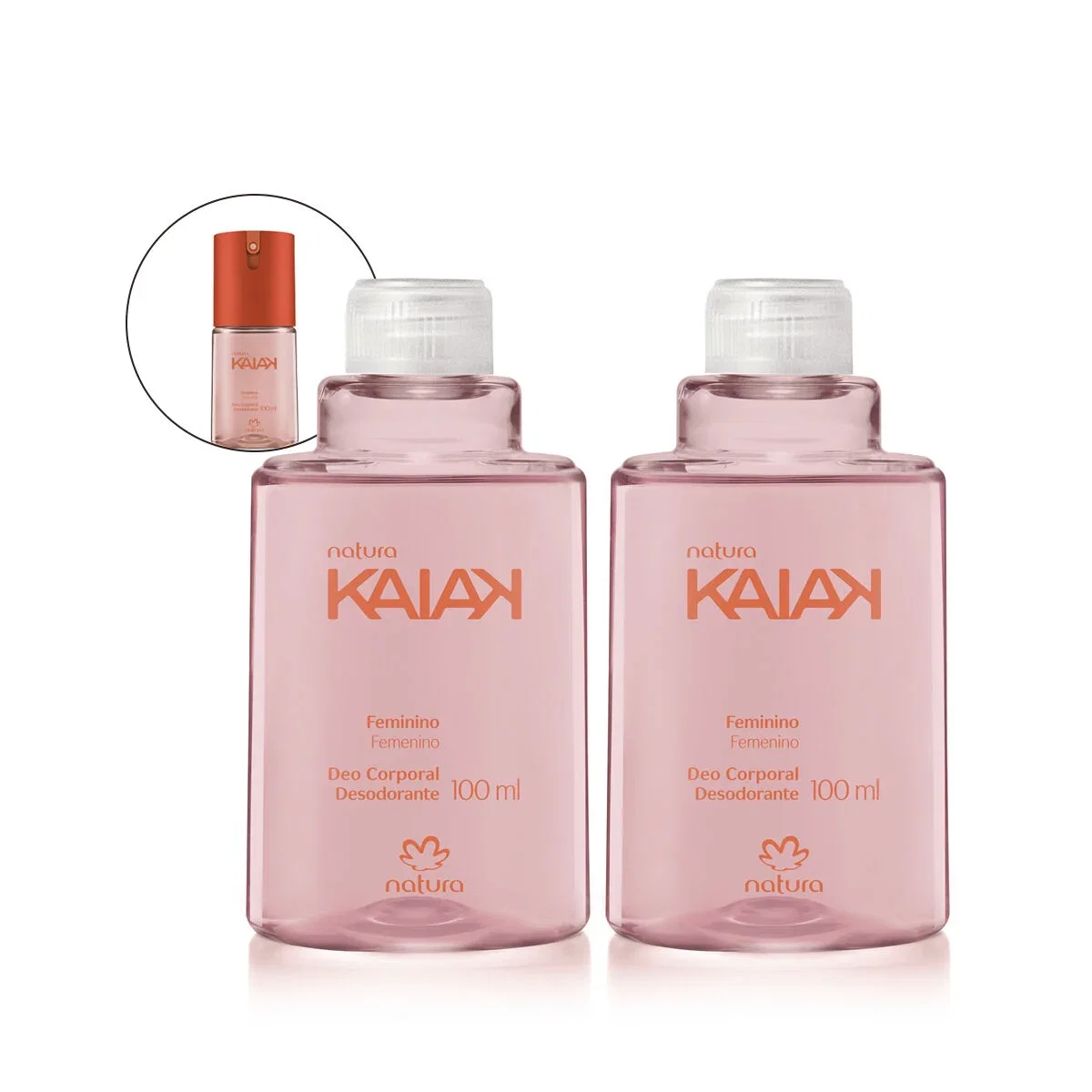 Kit Refil Desodorante Corporal Kaiak Feminino 2 un de 100 ml