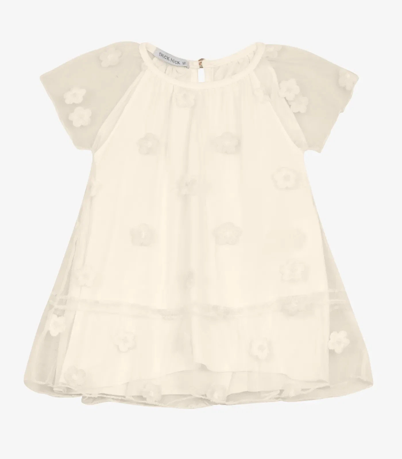 Vestido Infantil Com Babados Trick Nick Bege — imagem 1