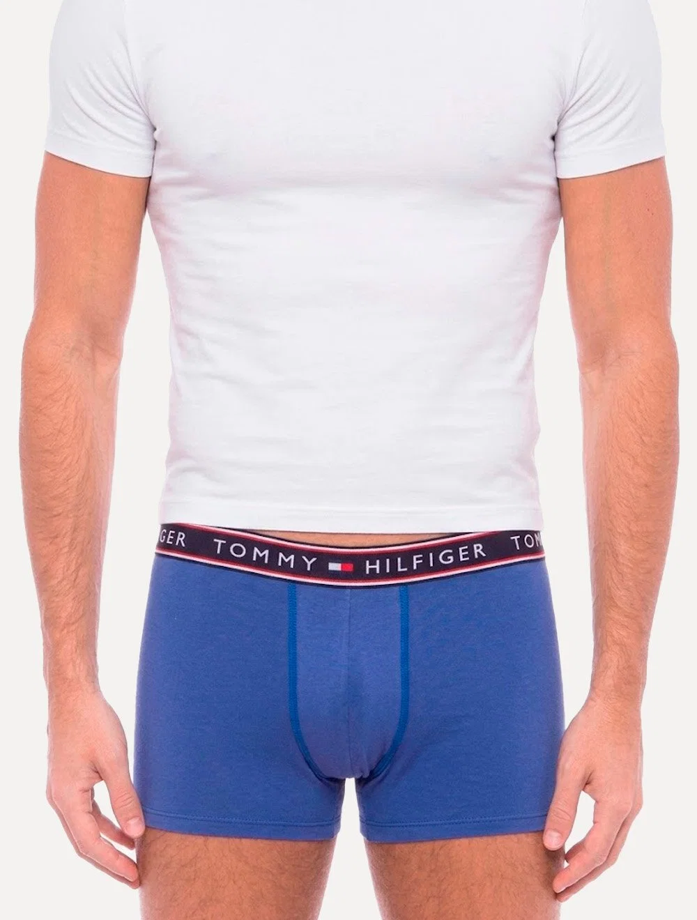 Cueca Tommy Hilfiger Masculina Cotton Stretch Trunk Colors Azul Pack 3UN