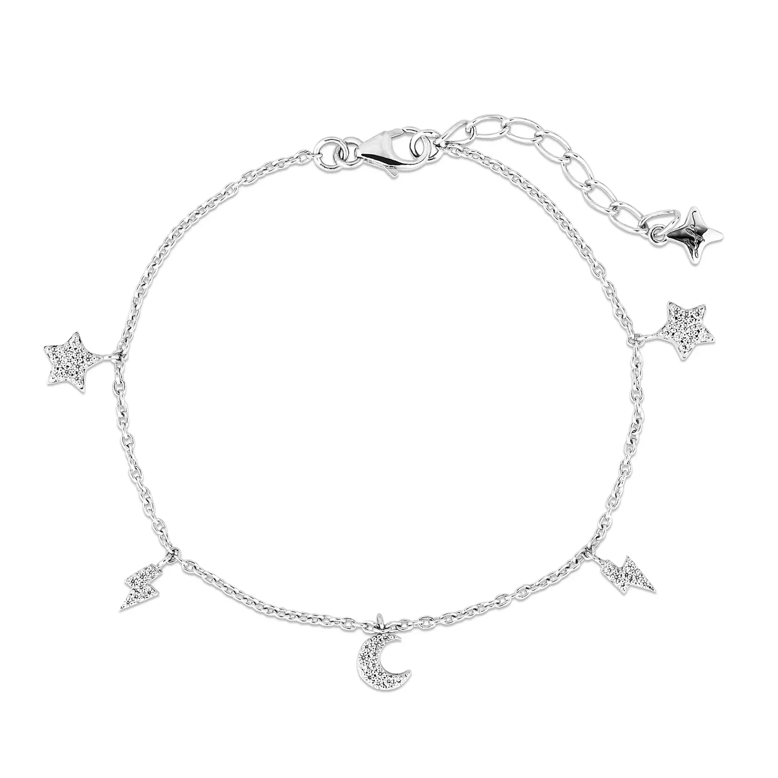 Pulseira Life Kids Elementos em Prata 925 com Pedras Incolores
