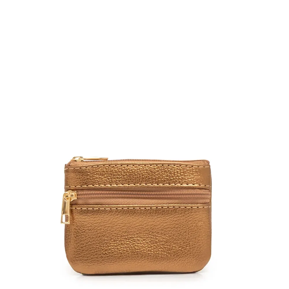 Porta Moedas Couro Bronze