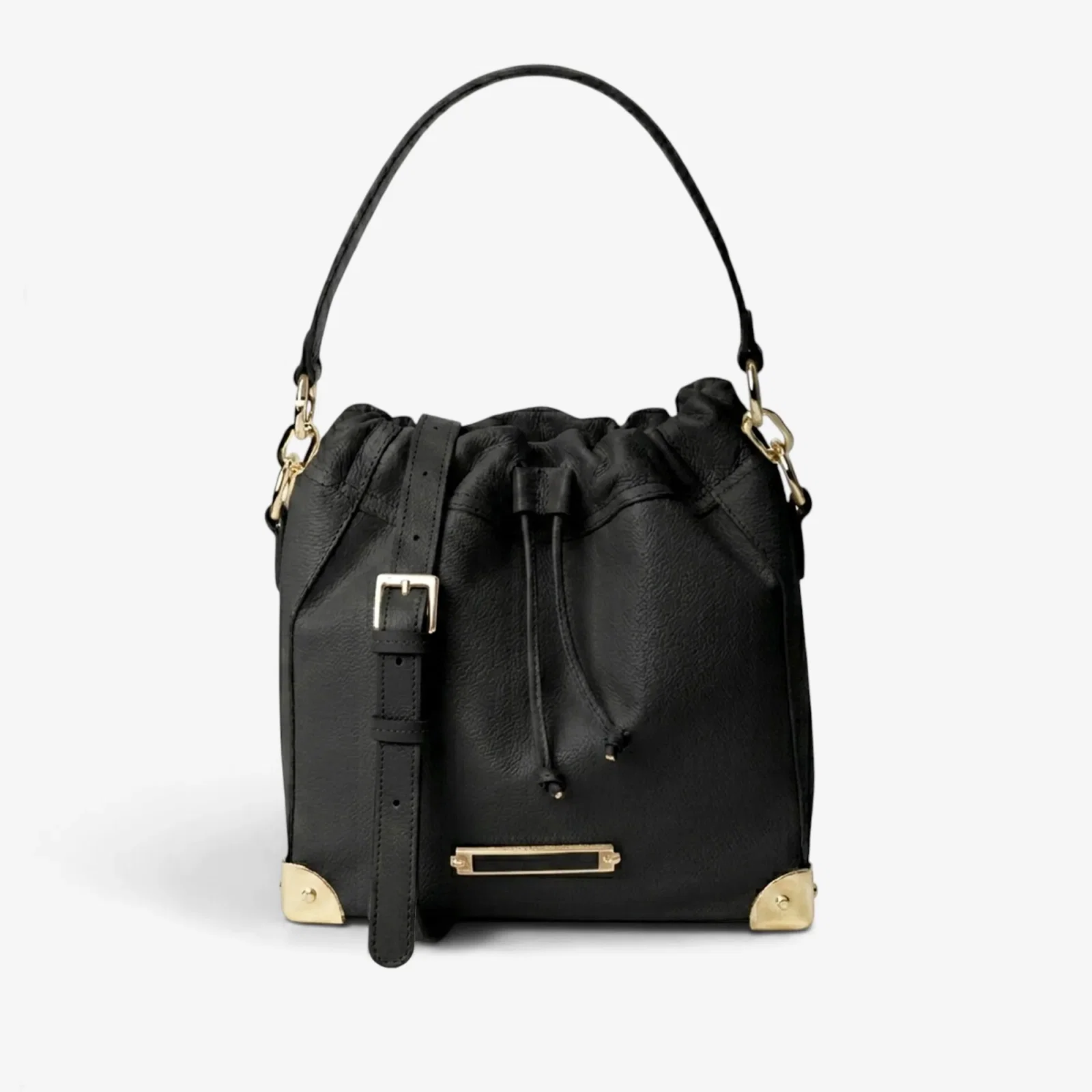 Bolsa Saco Preto Couro
