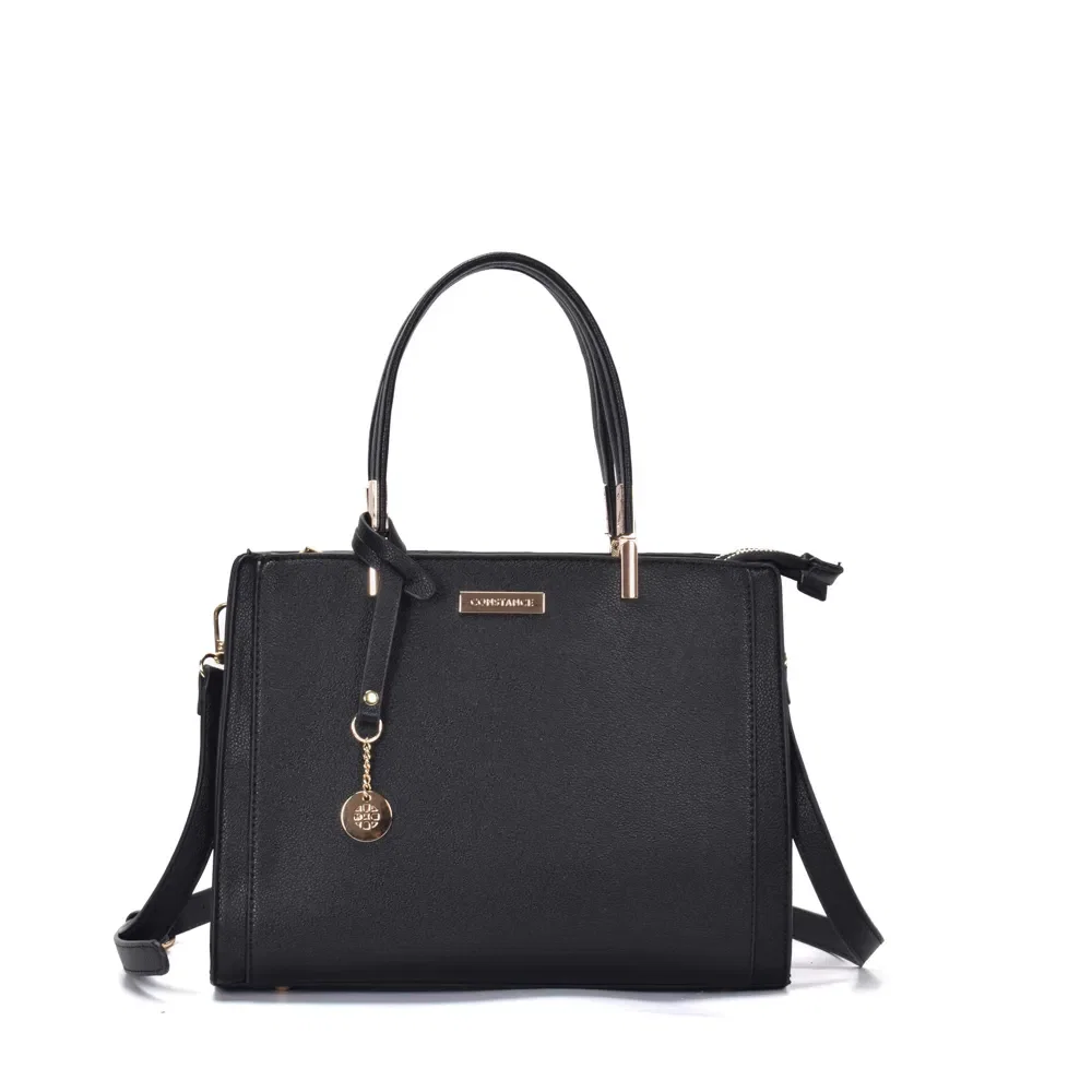 Bolsa Tote Preta Estruturada Média