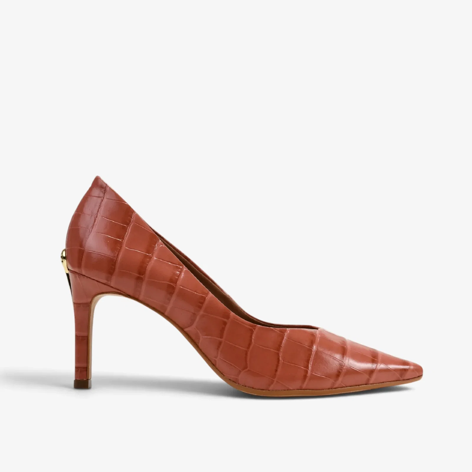 Scarpin Rosa Sertão Couro Croco — imagem 1