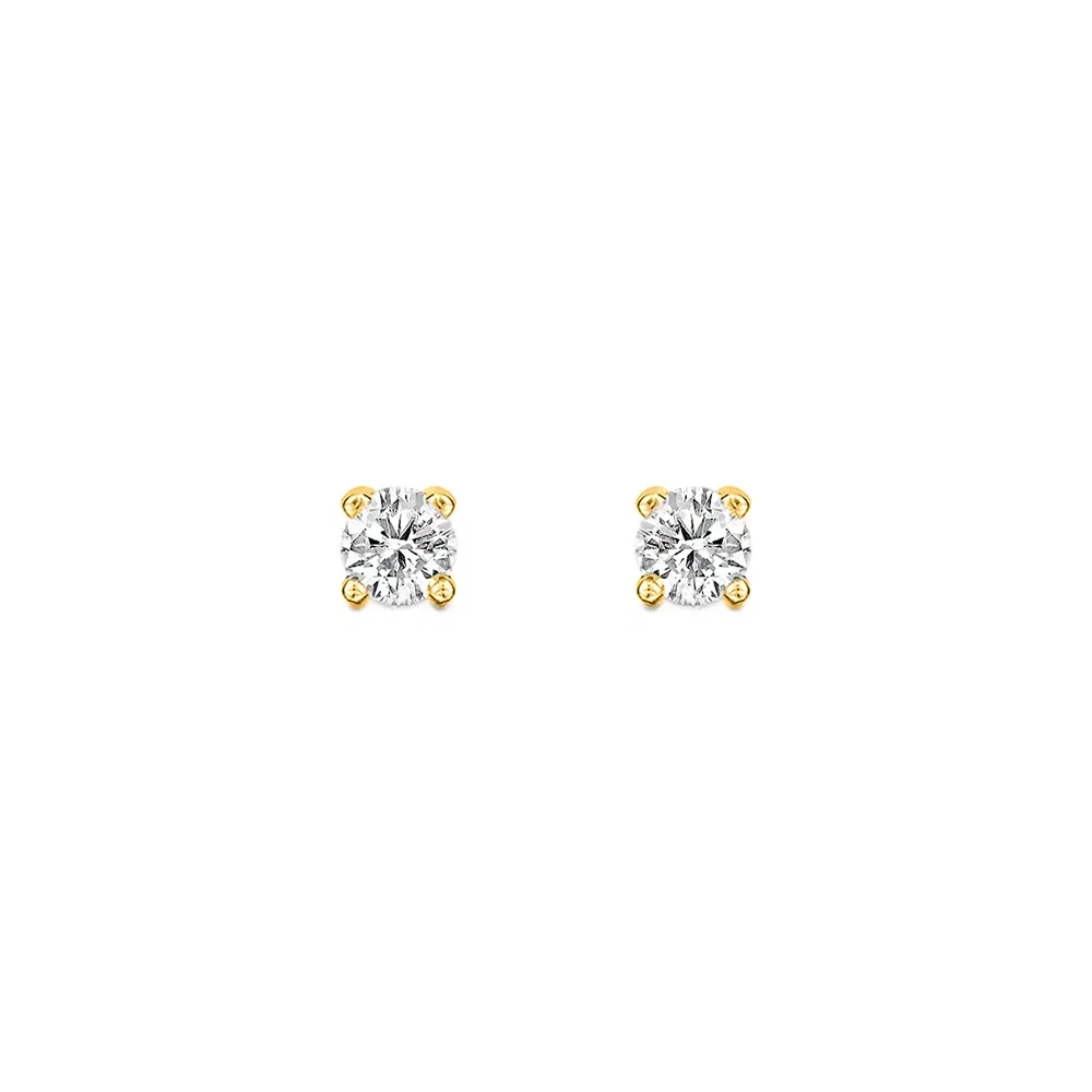 Brinco Solitário Classic em Ouro Amarelo 18k com 0,40ct de Diamante