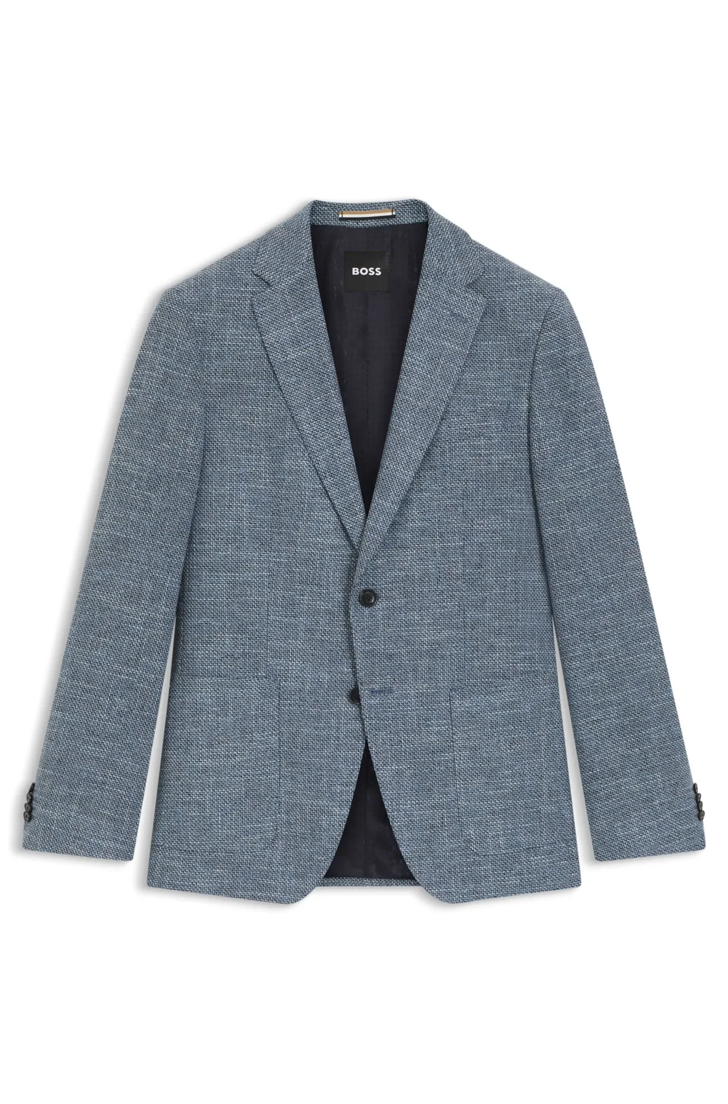 Blazer Regular Fit Em Mistura De Algodão Elástico — imagem 1