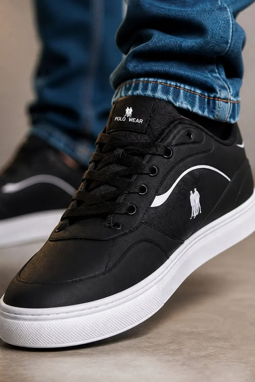 Tênis Casual Street Leve e Confortável Polo Wear Preto