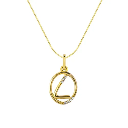 Pingente Letra L em Ouro Amarelo 18k com Diamantes, 15mm — imagem 1