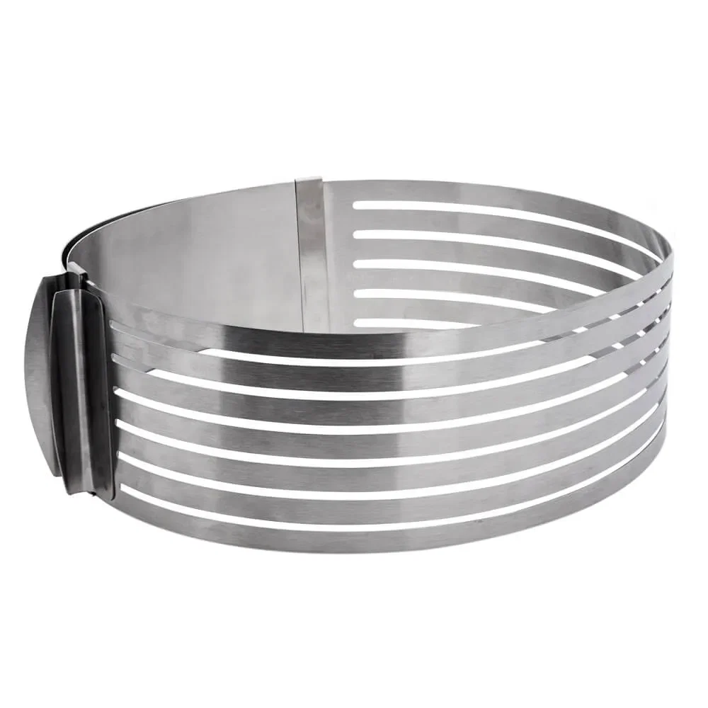 Aro Fatiador para Bolos em Inox 8,5x23x23cm Prata