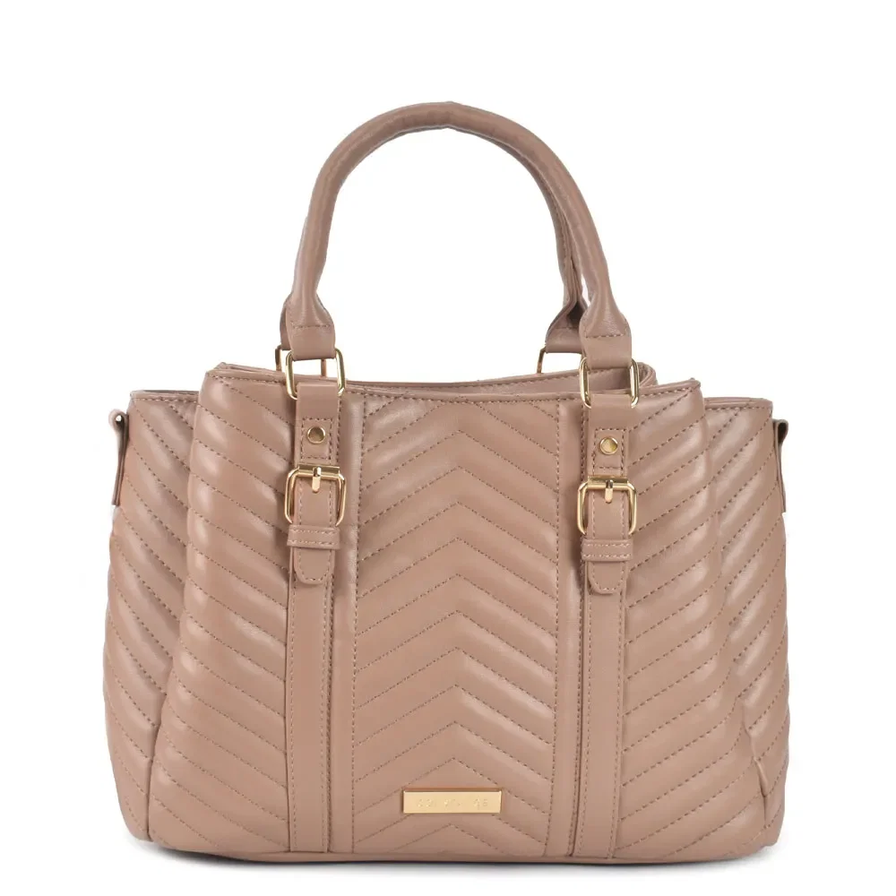 Bolsa Tote Matelassê Geométrico Nude — imagem 1