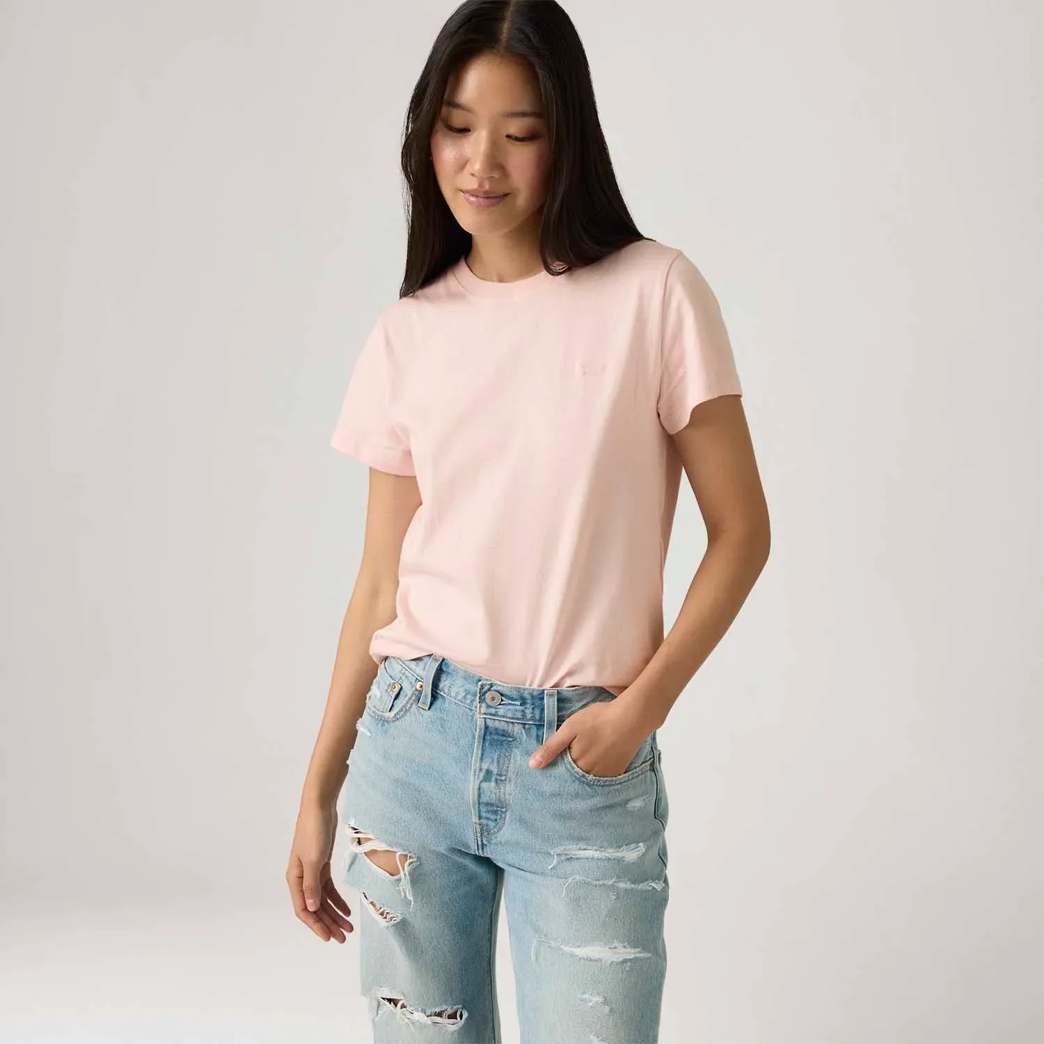 Camiseta Levi's® Favorite Cotton HM Rosa Manga Curta — imagem 1
