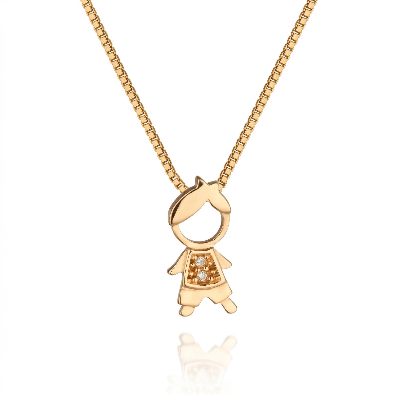 Pingente Menino Ouro Amarelo e Diamante, 11mm — imagem 1