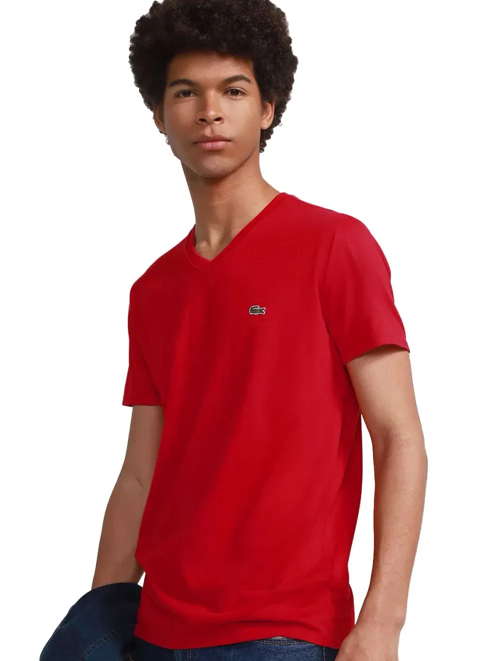 Camiseta Lacoste Masculina Sport Ultra-Dry V-Neck Vermelho Escarlate