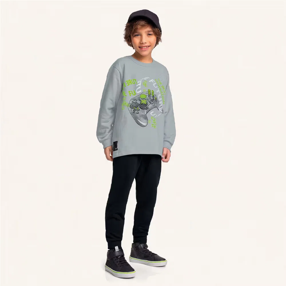 Conjunto blusão e calça em moletom game
