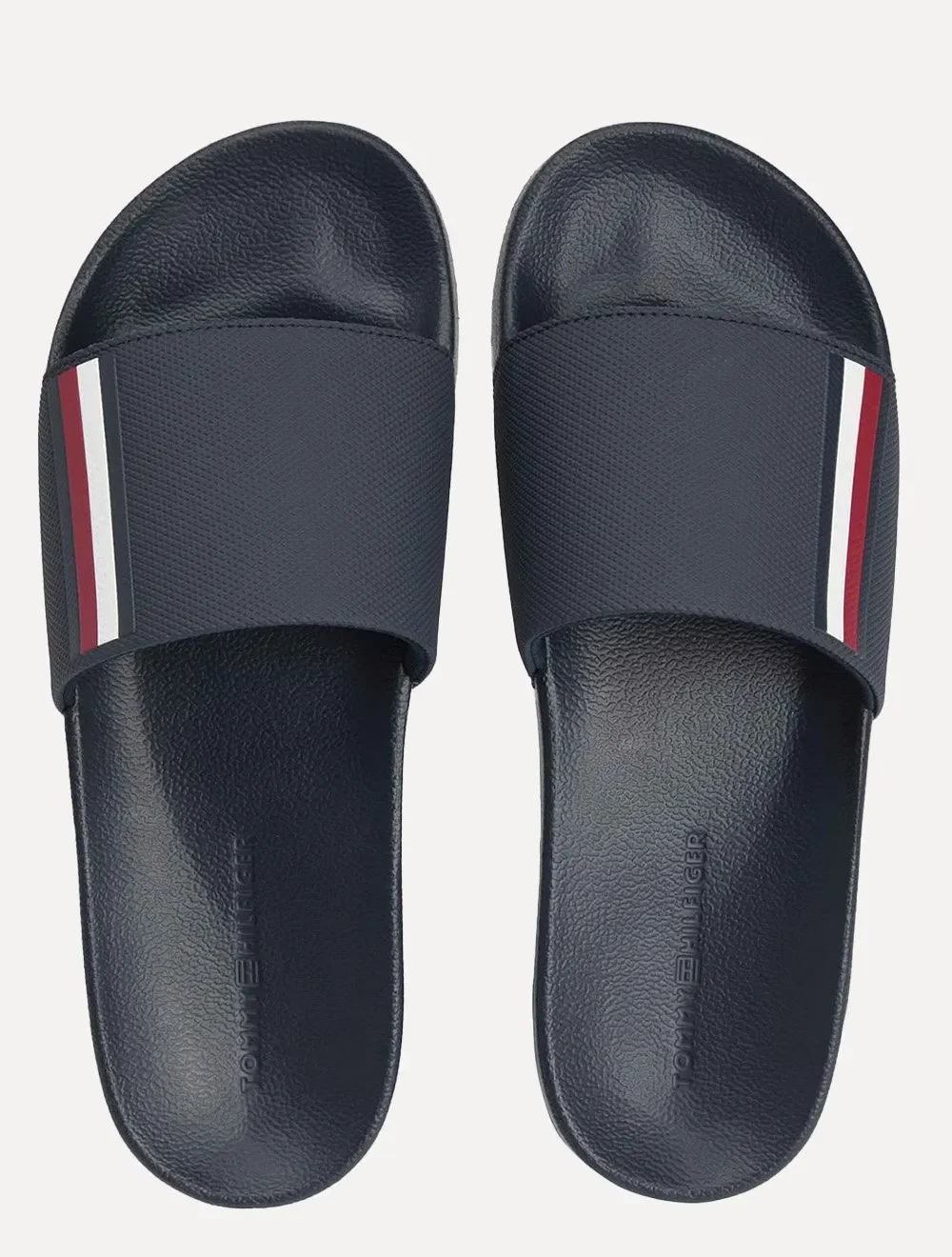 Chinelo Tommy Hilfiger Masculino Corp. Textured Pool Slide Azul Marinho