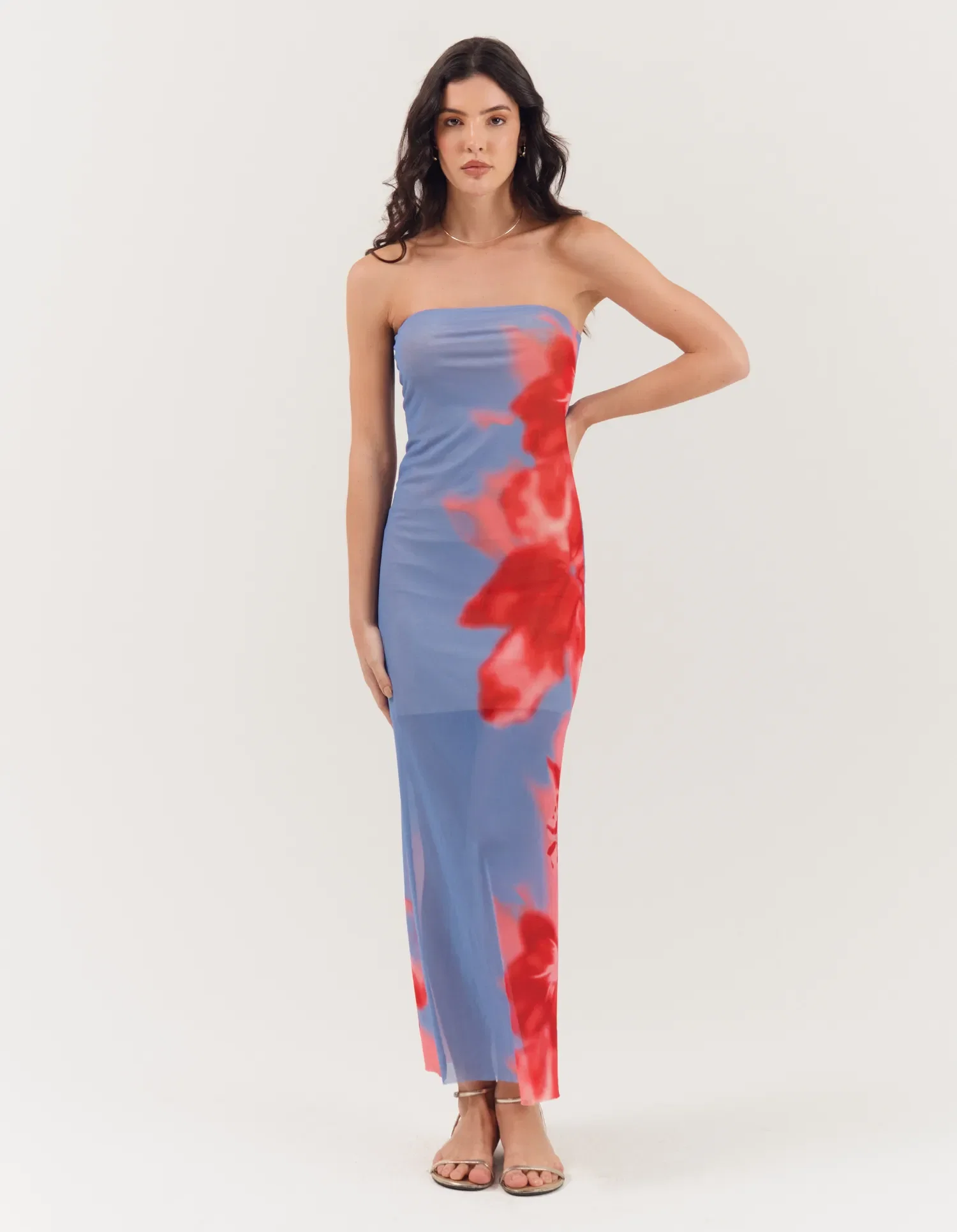 Vestido Longo Estampado Lila - Lilas — imagem 1