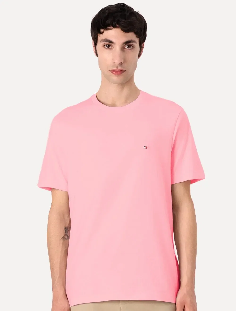 Camiseta Tommy Hilfiger Masculina Chest Essential Cotton Rosa — imagem 1