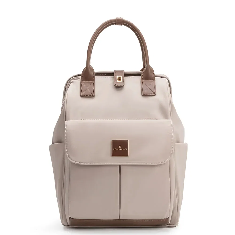 Mochila Grande Nylon Bege — imagem 1