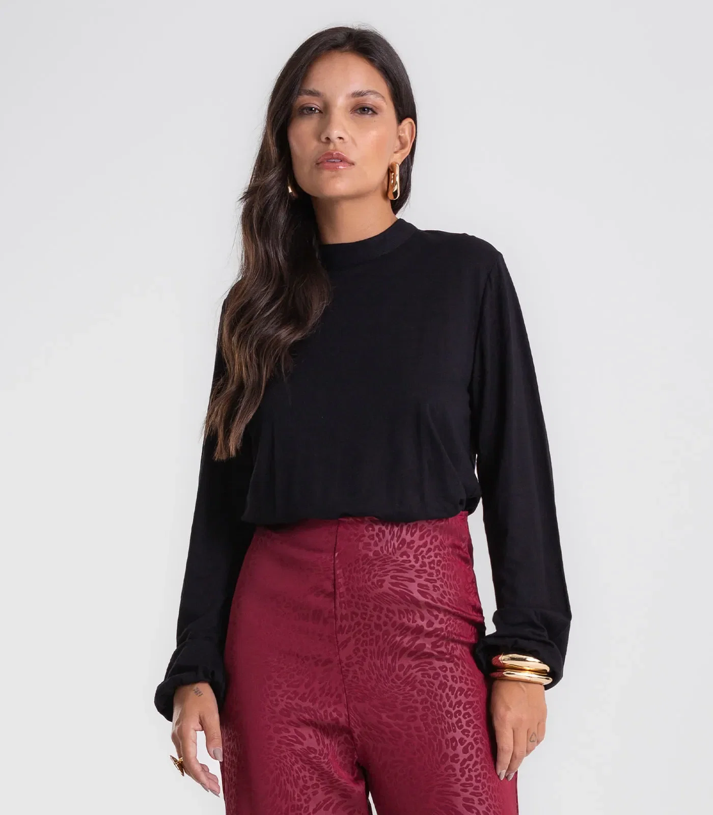 Blusa Feminina Manga Longa Bufante Endless Preto