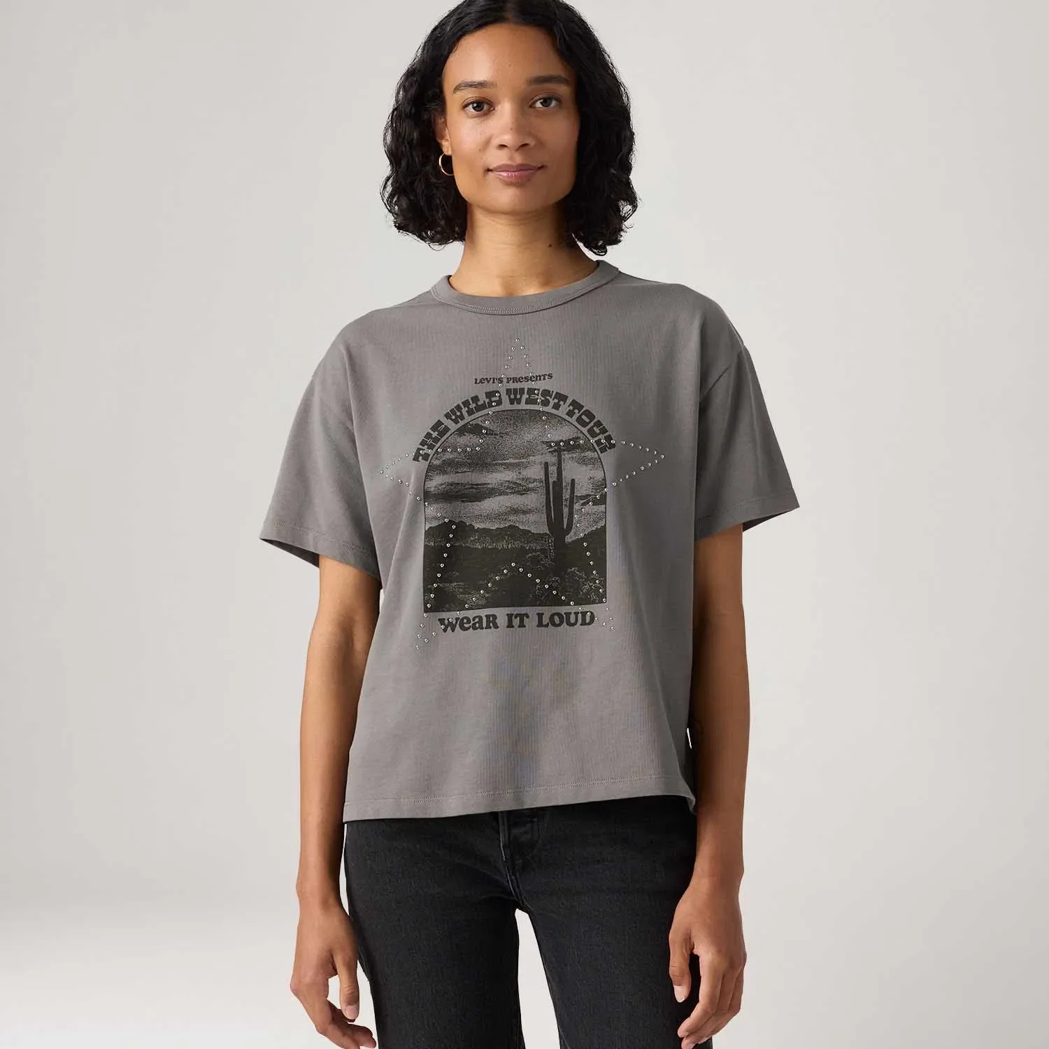 Camiseta Levi's® Graphic Vintage Tee Cinza Manga Curta — imagem 1