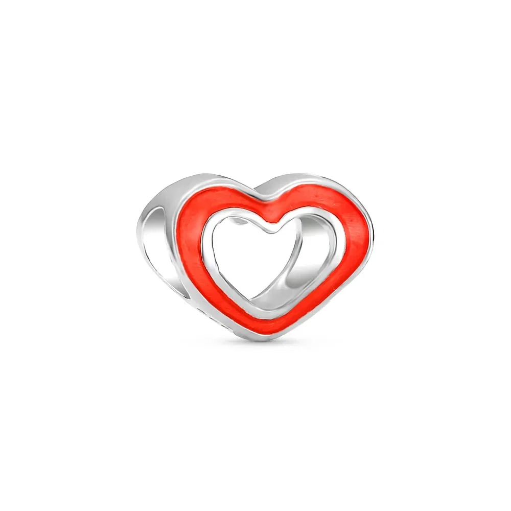 Separador Life Amor Coração em Prata 925 com Esmalte — imagem 1