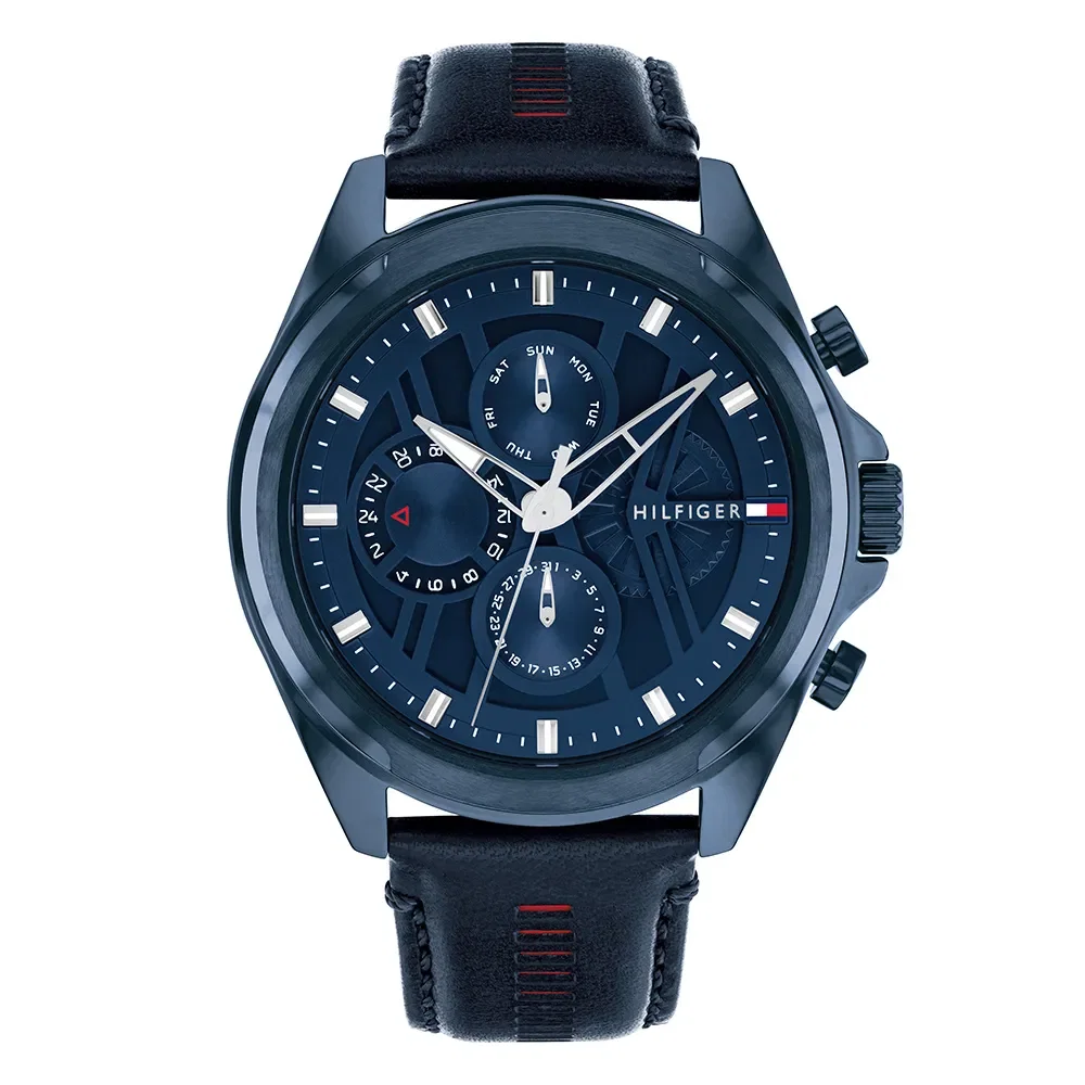 Relógio Tommy Hilfiger Jax Masculino Couro Azul - 1710655