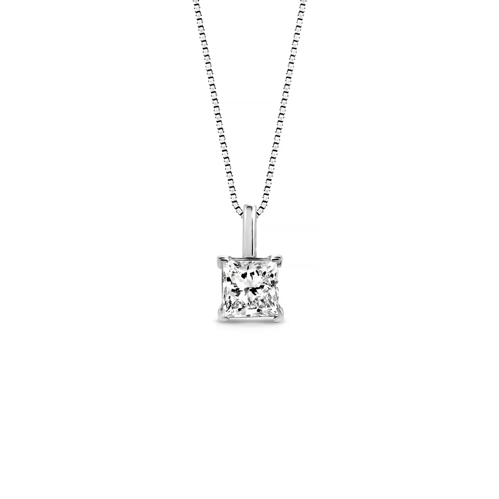 Pingente Solitário Cielo Cushion em Ouro Branco 18k com 1ct de Diamante de Laboratório — imagem 1