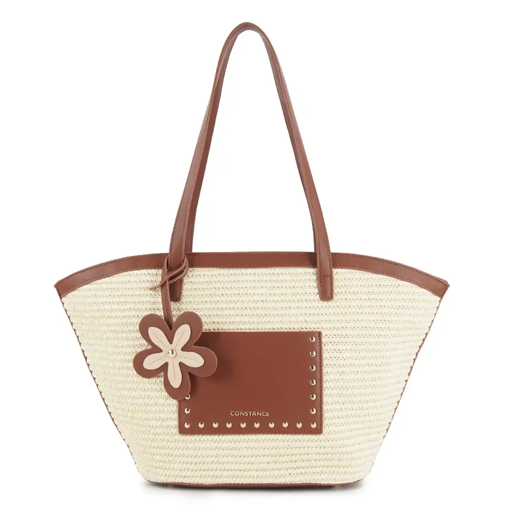 Bolsa Shopping Flor Palha