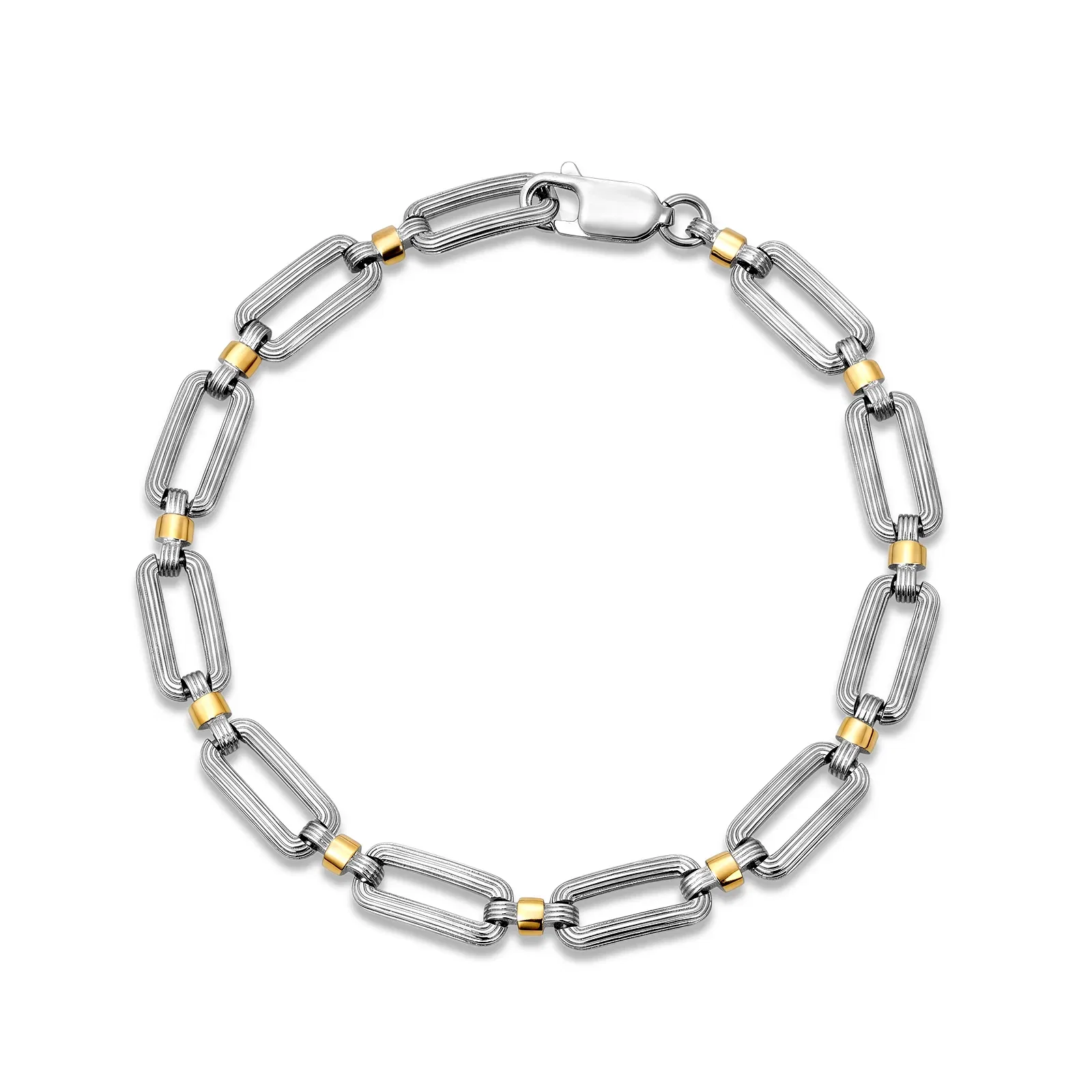 Pulseira Nexus em Prata 925 e Ouro Amarelo 18K — imagem 1