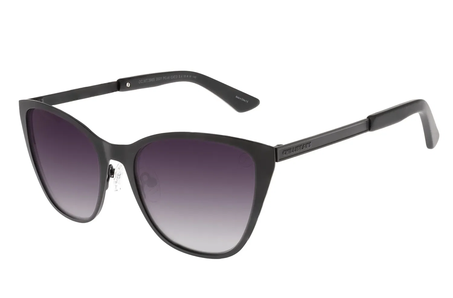 Óculos de Sol Feminino New Tech Gatinho Metal Degradê — imagem 1