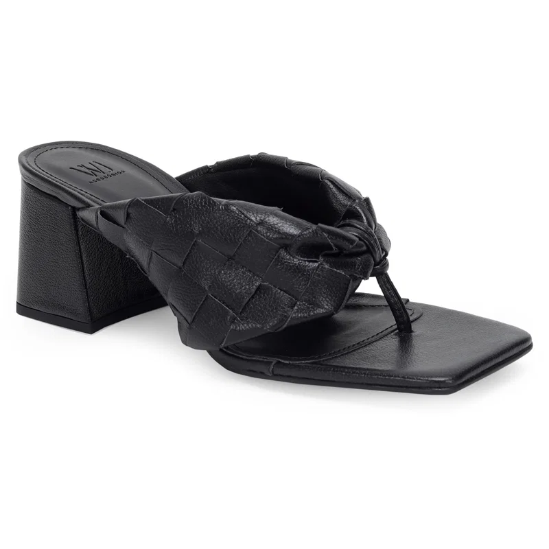 Tamanco Medio Couro Dedo Tresse 7,5cm