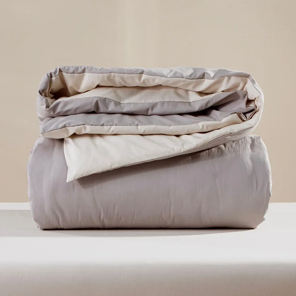 Capa de Edredom Duvet Amassa Menos Duo Argila / Titânio