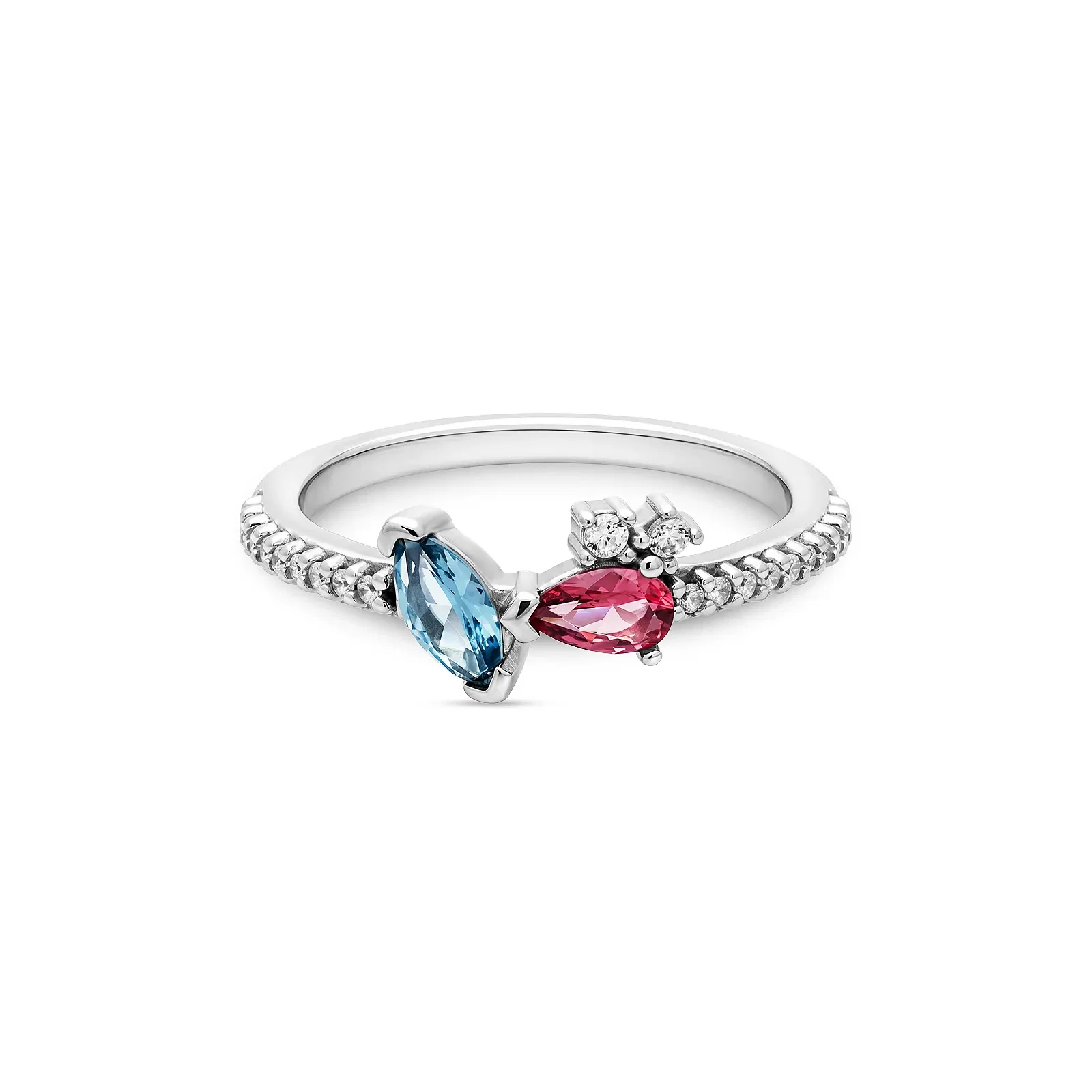 Anel Life Éden em Prata 925 com Zircônia Azul, Rosa e Incolor — imagem 1