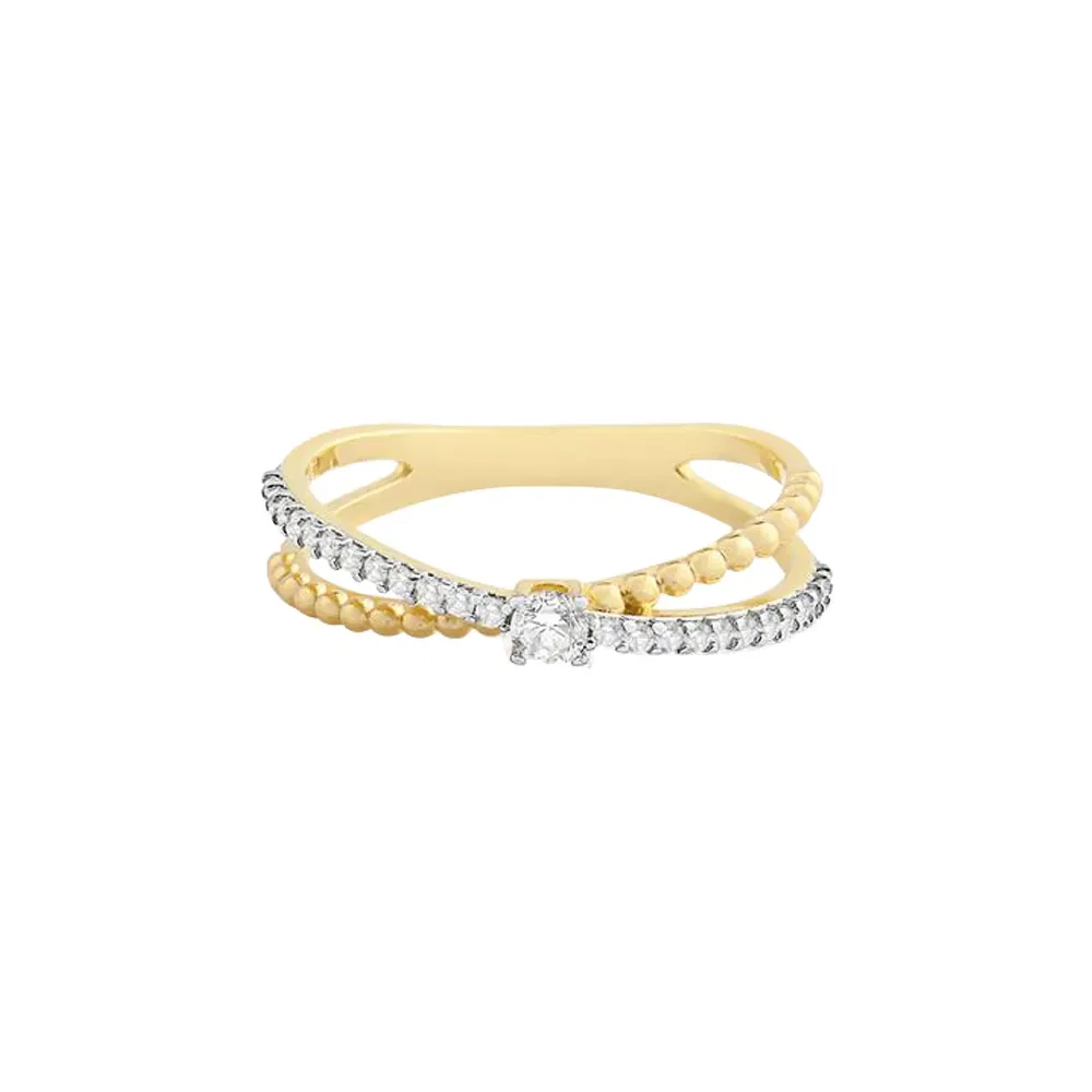 Anel Pavê em Ouro Amarelo 18k com Diamantes — imagem 1