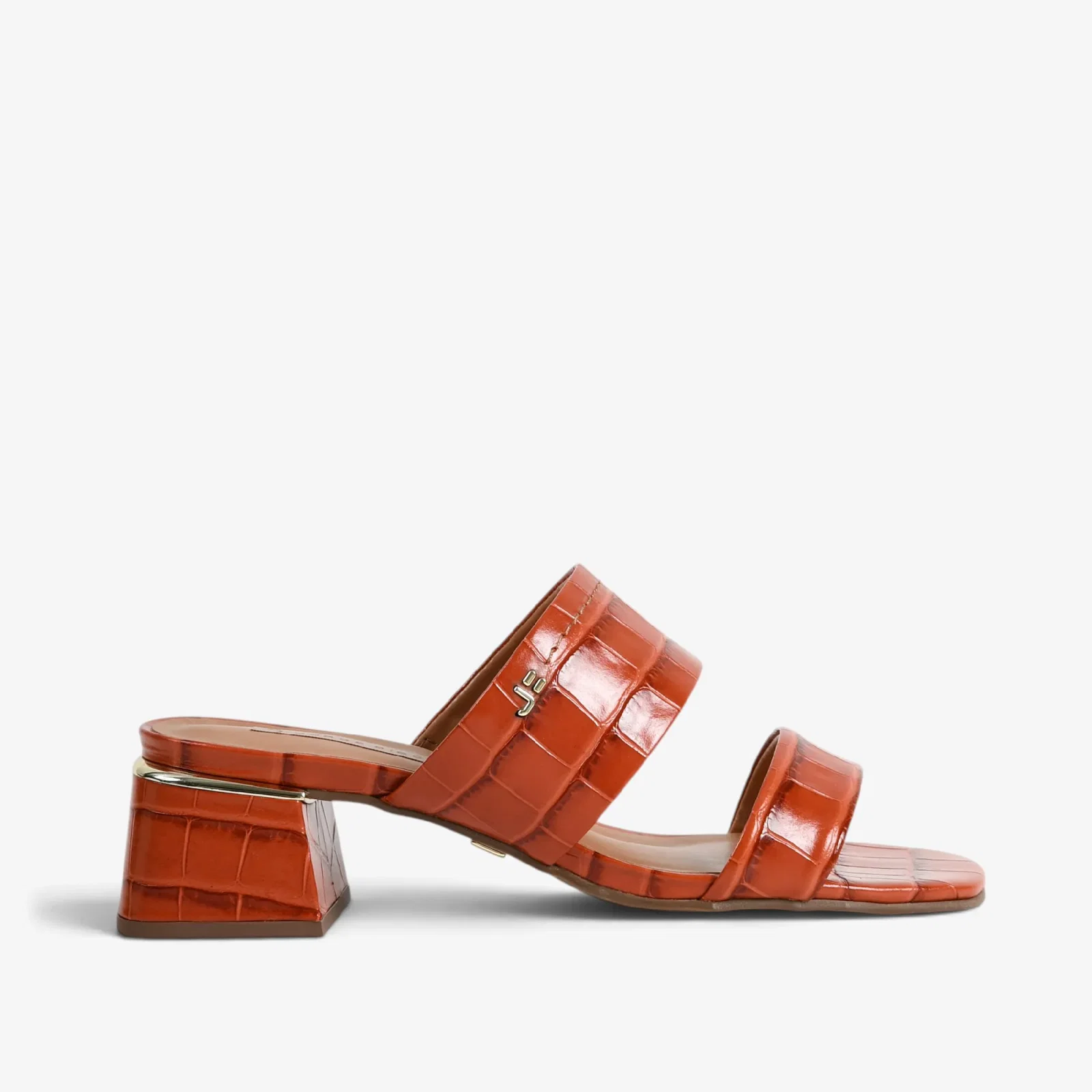 Tamanco Caramelo Andina Couro Croco — imagem 1