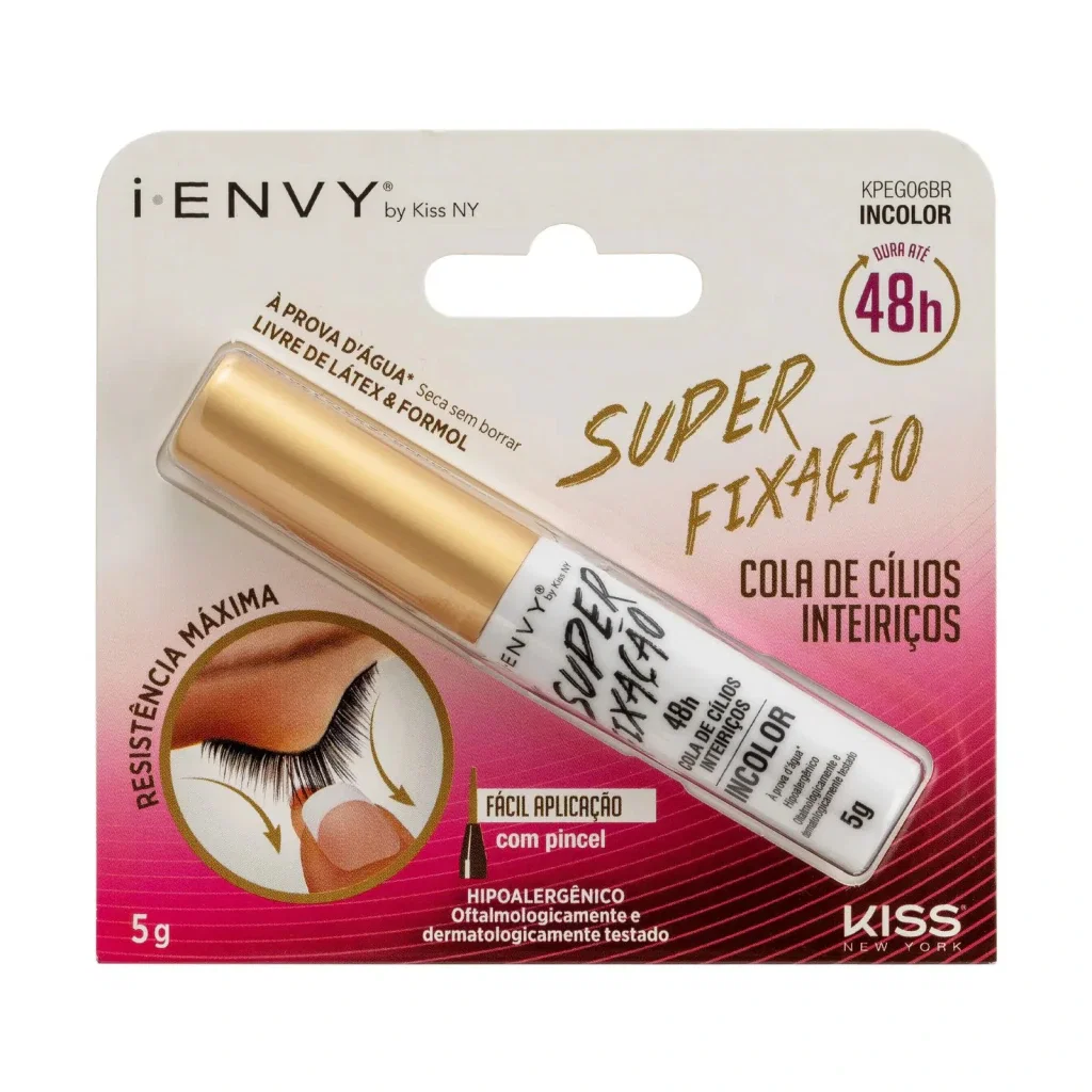 Cola para Cílios Postiços Kiss New York I-Envy 48h Incolor 5g