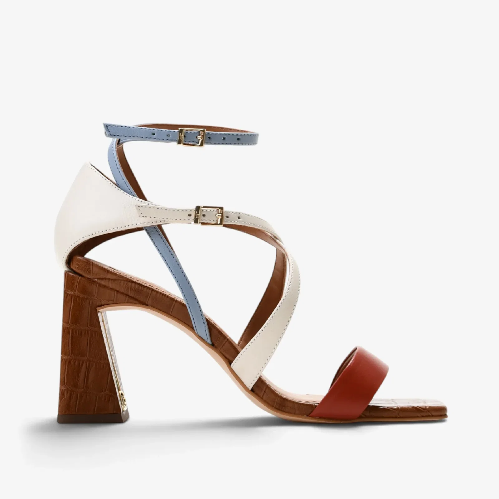 Sandália Off White Algodão Couro