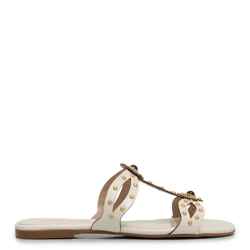 Rasteira Off White Enfeites Recortes — imagem 1