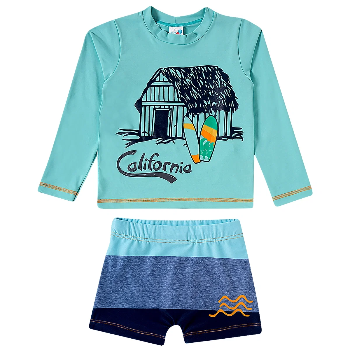Conjunto Praia Kids Califórnia Lycra Proteção Uv 50+ Tip Top