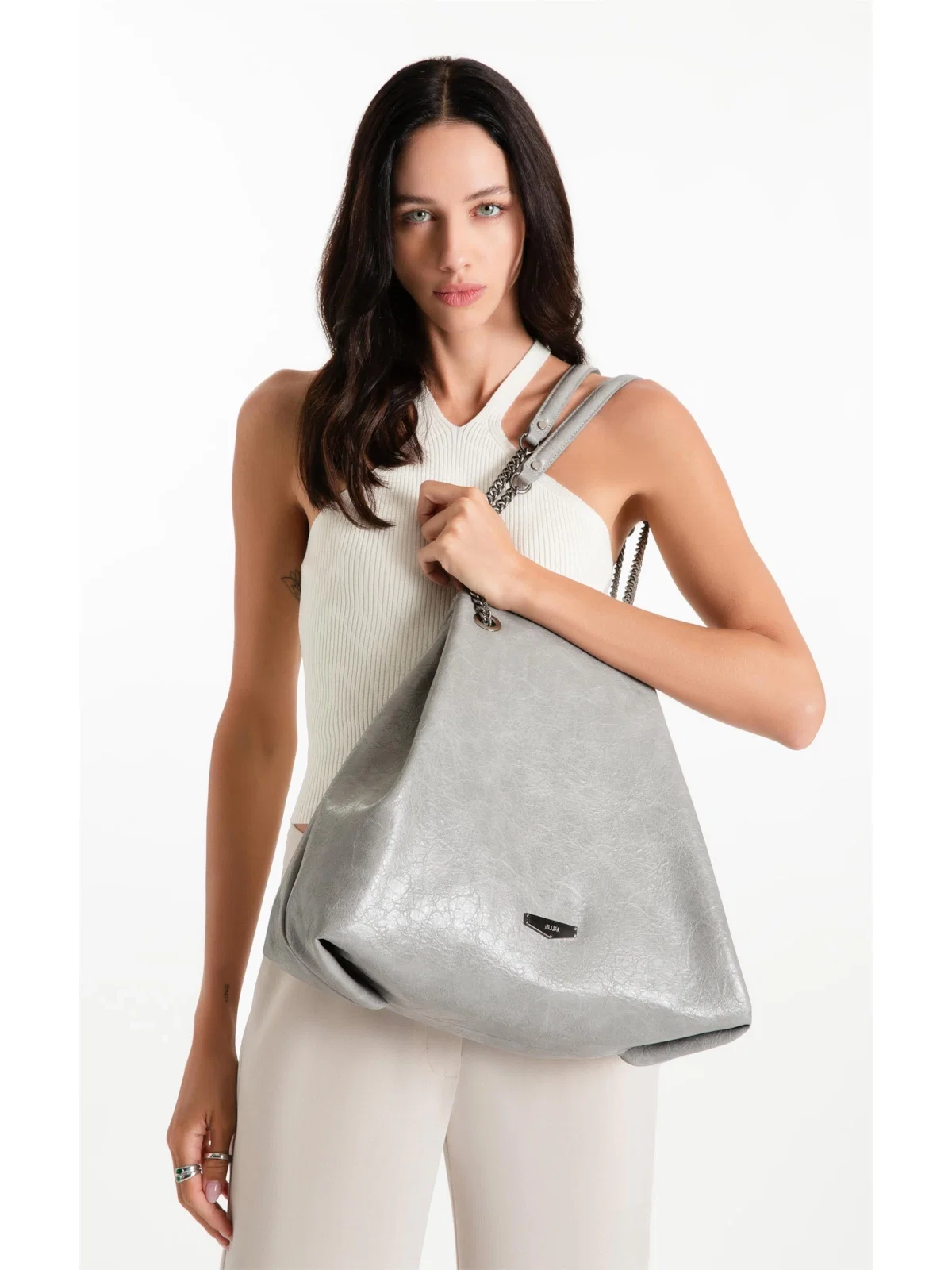 Bolsa Gym Sac Steph Ellus Cinza Claro — imagem 1