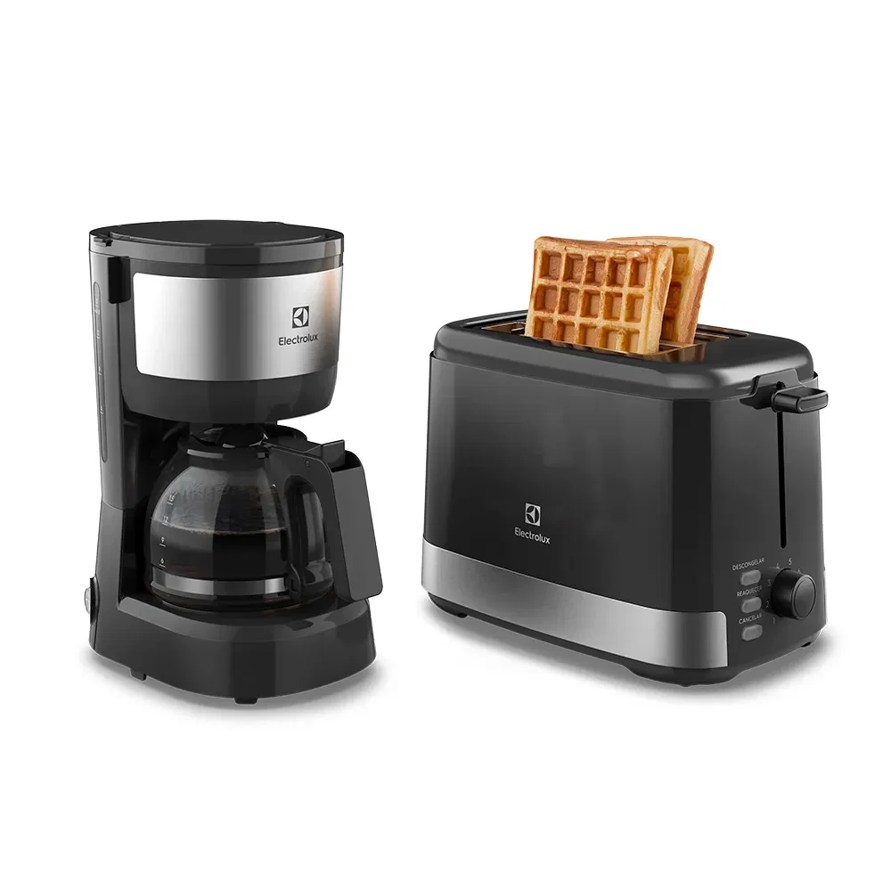 Kit Cafeteira 15 Xícaras e Torradeira Elétrica 8 Níveis Electrolux Efficient Inox (ECT10) — imagem 1