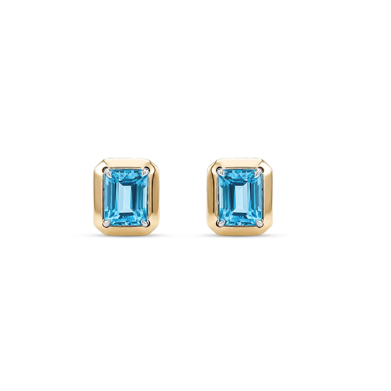 Brinco Al Mare em Prata 925 e Ouro Amarelo 18K com Topázio Swiss e Safira Incolor