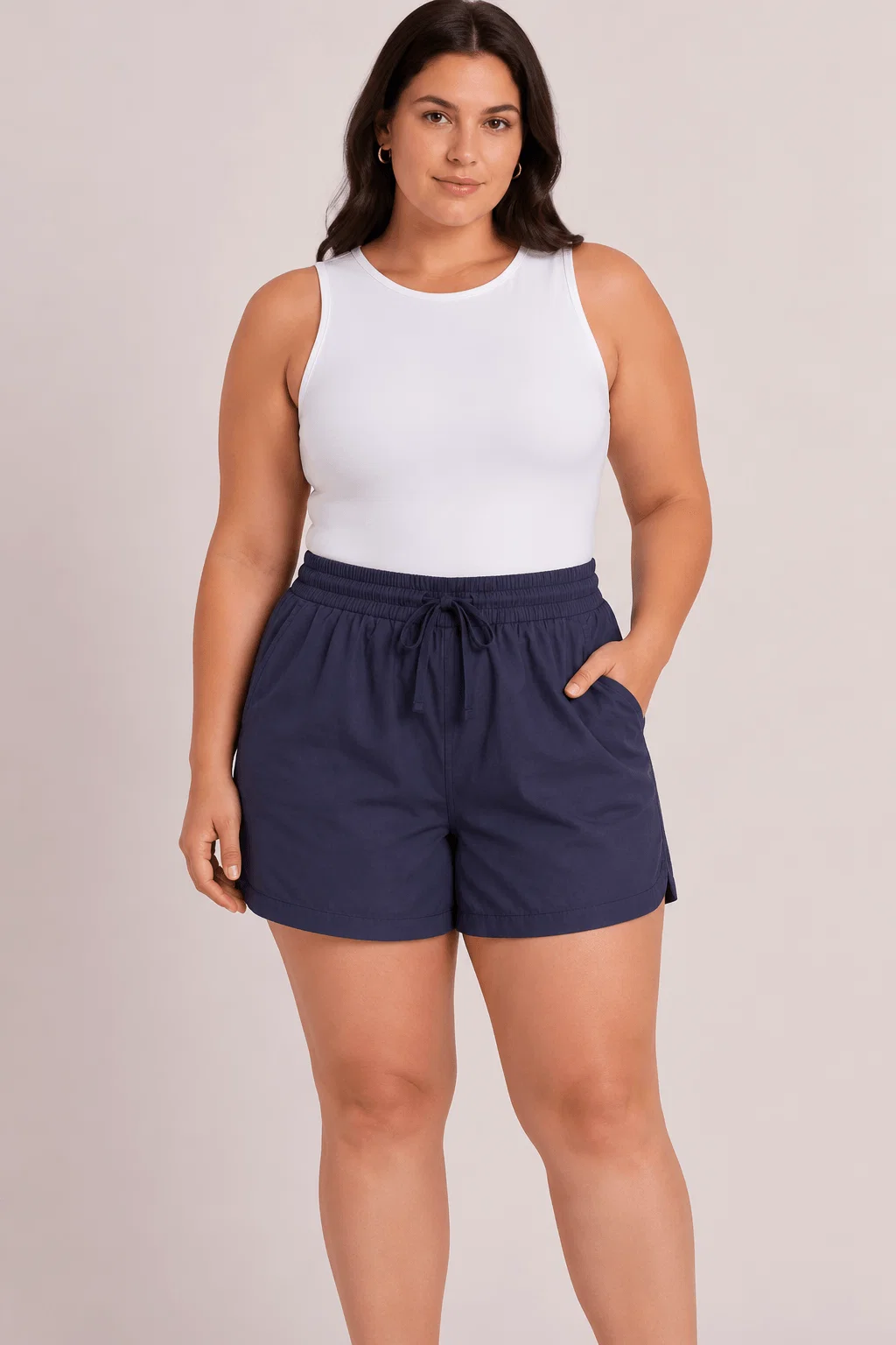 Short Denim Cós Elástico - Denim Escuro